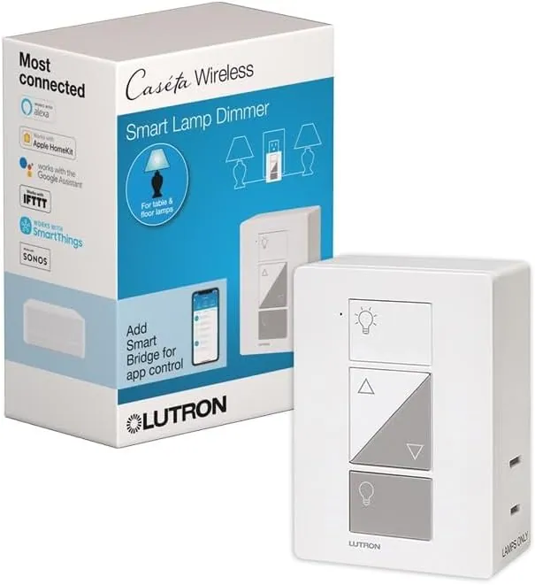 Lutron Caseta Smart Plug-in Lamp Dimmer (Smart Hub Required) for LED Bulbs