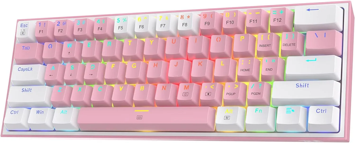 Redragon K617 Fizz, Pink & White