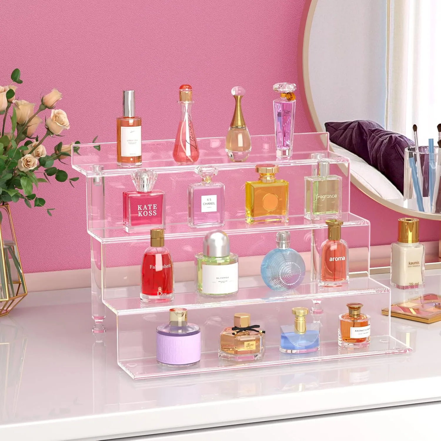 NIUBEE Clear Acrylic Riser Display Shelf, 12in